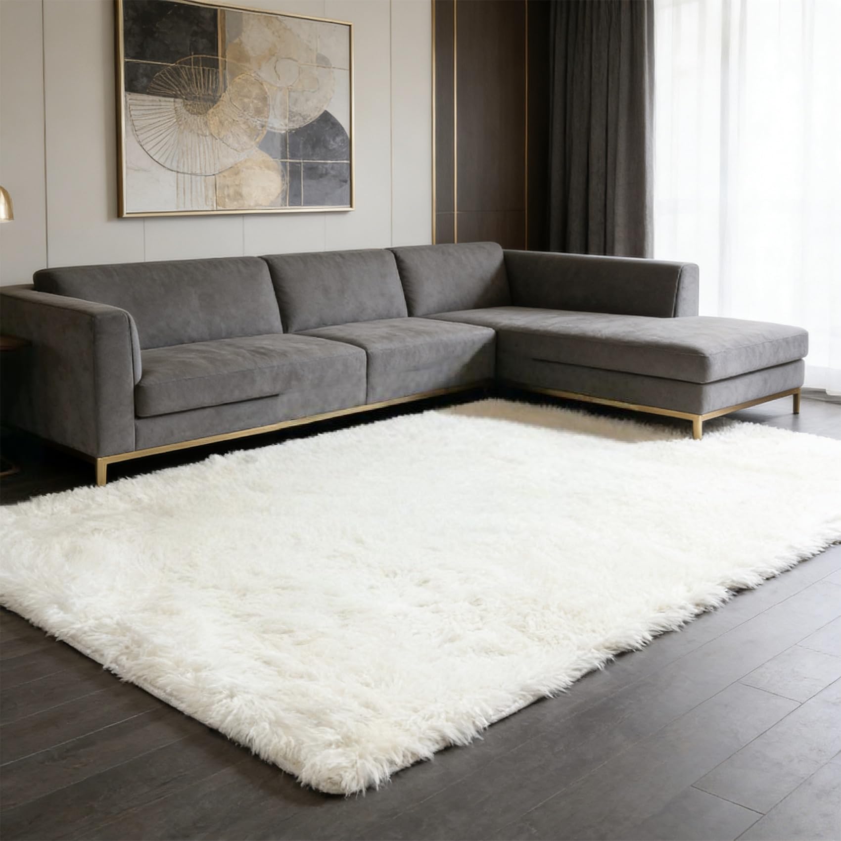 Zacht Pluizig Tapijt 125 x 125 cm, Anti-Slip, Wasbaar Tot 30 Graden, Superzacht Comfortabel Vachtlook, Onderhoudsvriendelijk, Zacht Tie-Dye Tapijt Zacht Pluizig Tapijt 125 x 125 cm, Anti-Slip, Wasbaar Tot 30 Graden, Superzacht Comfortabel Vachtlook, Onderhoudsvriendelijk, Zacht Tie-Dye Tapijt