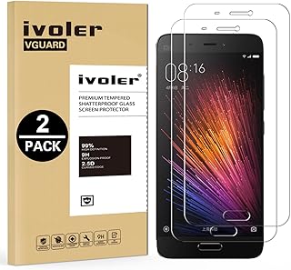iVoler [2 Unidades] Protector de Pantalla para Xiaomi Mi 5, Cristal Vidrio Templado Premium [9H Dureza] [Ultra Fina 0,3mm] [2.5D Round Edge]