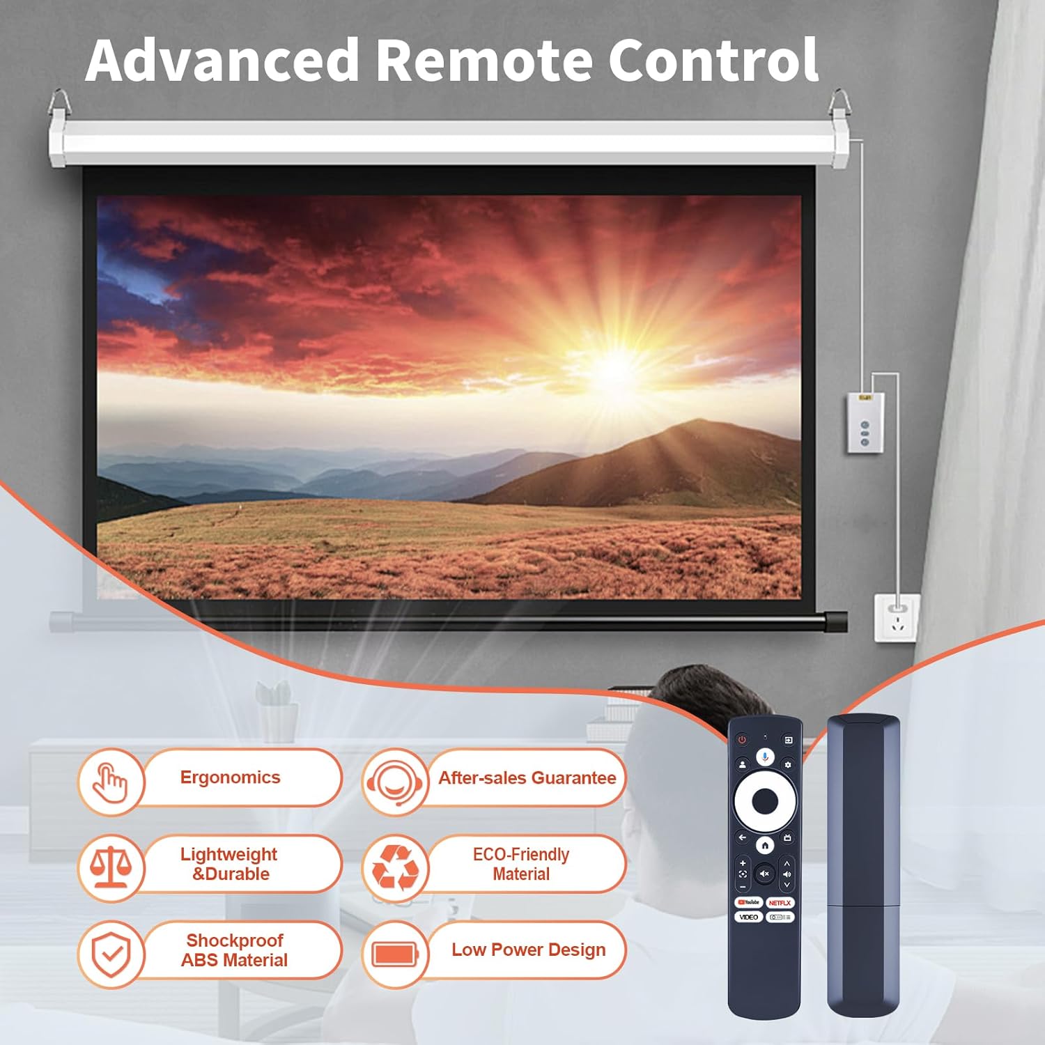 New Replacement Remote Control fit for Aurzen EAZZE D1G Google TV 4K Supported Smart Projector, for GooDee 4K GD500 Plus, WiMiUS G1 Projector