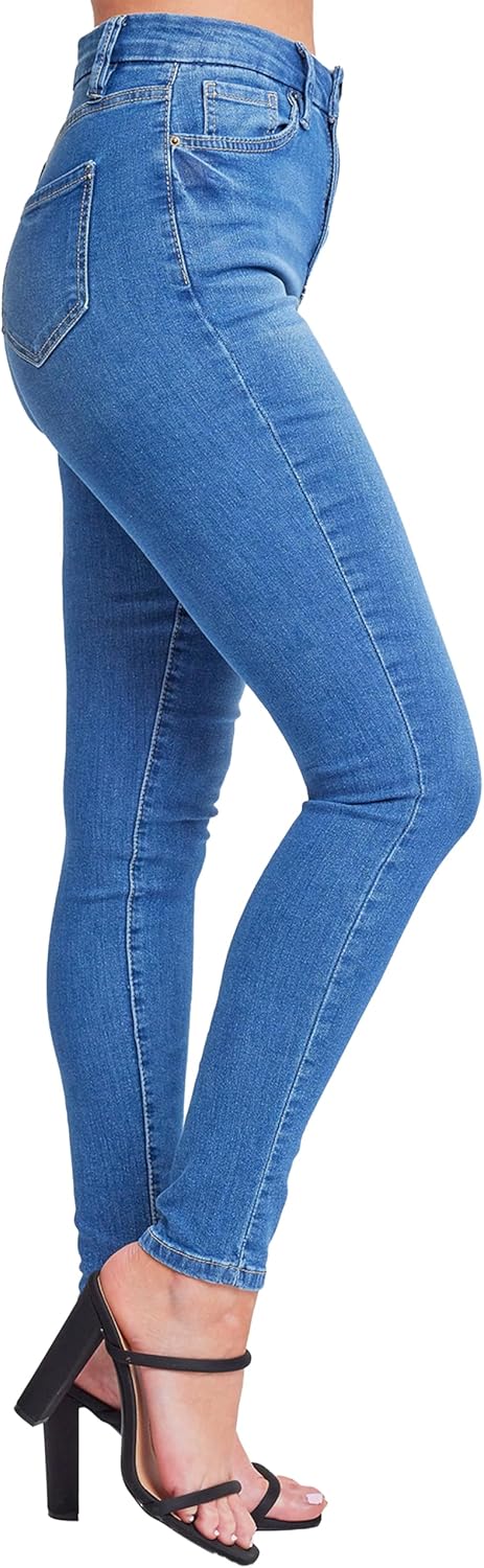 YMI Womens YMI Womens Curvy Fit 1-Button Tailored Wannabettabutt High Rise Skinny Jean Made with Recycled Fibers - Image 2