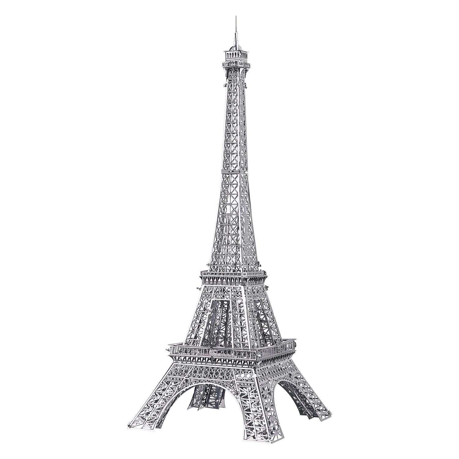 Piececool3D Metal Model Kits - Eiffel Tower 3D Metal Puzzle for Adults - Premium Metal 3D Puzzle with Clear Instructions - Stainless Steel Metal Building Kits - Relaxing 3D DIY Puzzle (Silver)