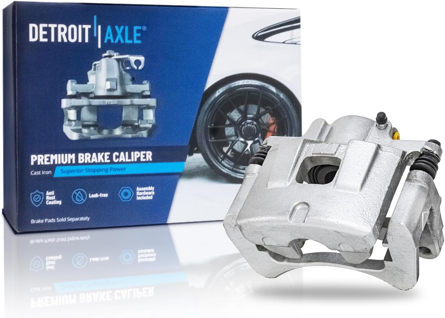 Detroit Axle - Front Left Brake Caliper w/Bracket Replacement for 2014 2015 2016 2017 2018 Jeep Cherokee w/Single Phenolic Piston