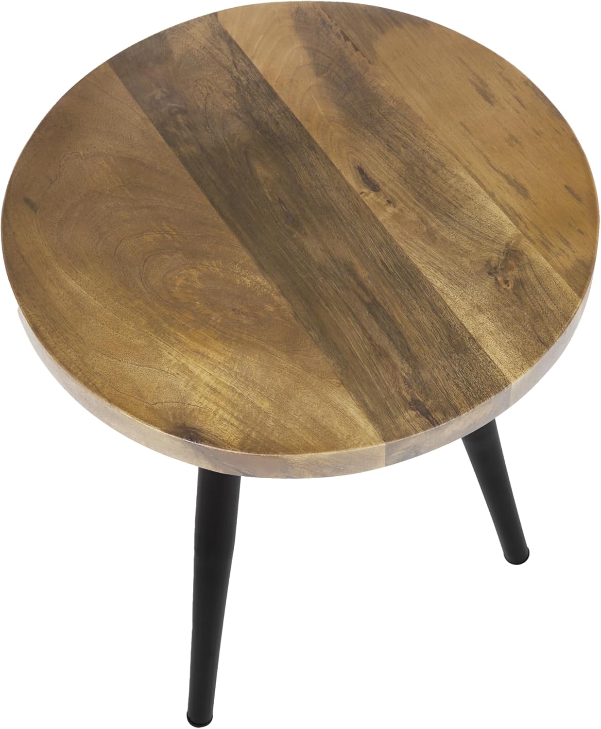 Fab Habitat Pure Accent Side Table - 18" H Round Mango Wood Table, Mid-Century Style, Handcrafted for Small Spaces, Living Room or Office, Natural Finish