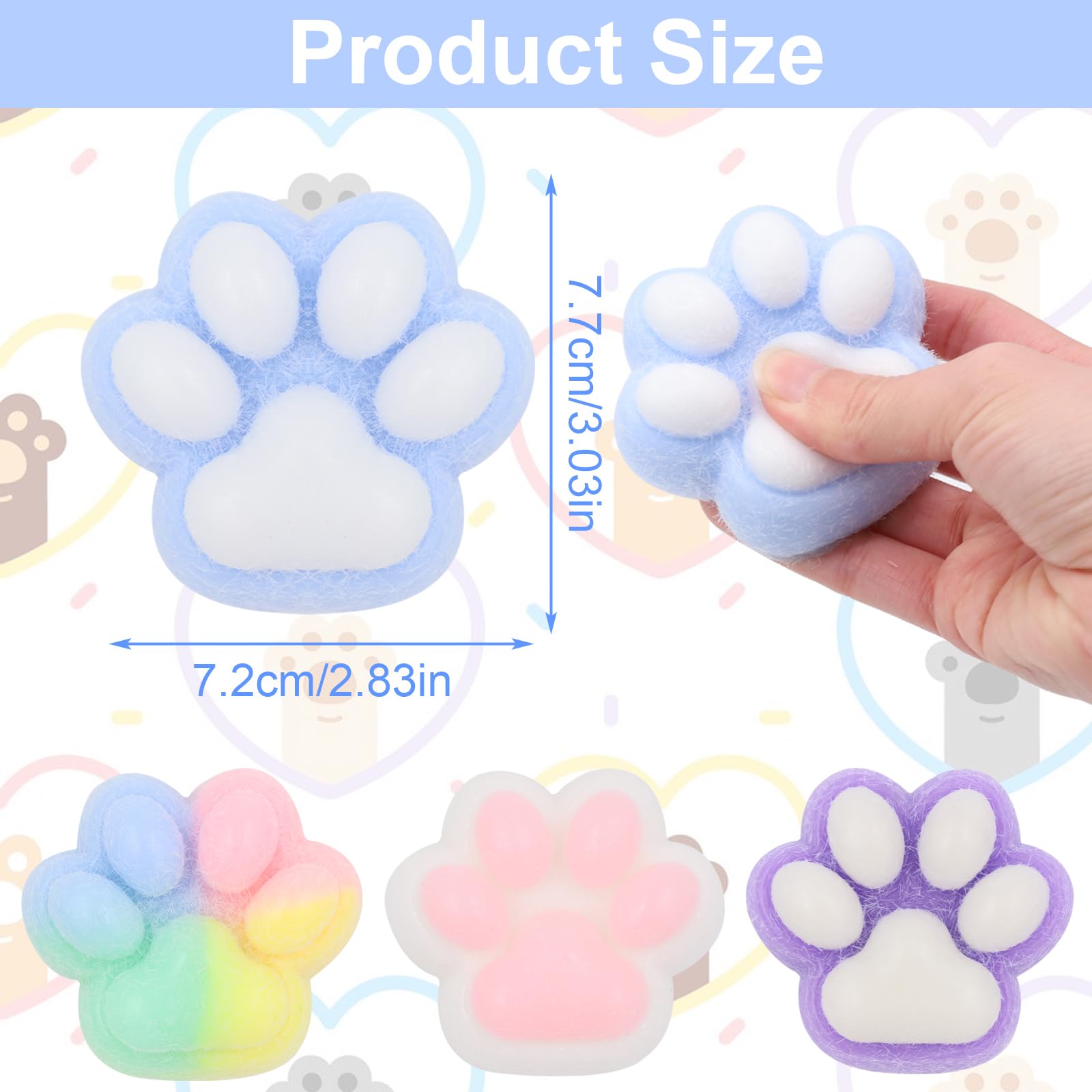 Giocattoli Antistress Zampe Di Gatto - Set 4 Zampe + 2 Biscotti, Morbido TPR