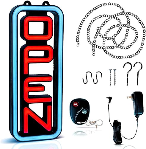 Miniatura 29 de Letrero abierto LED superbrillante de 15 x 32 pulgadas, programable con 64 combinaciones de colores a través de aplicación o control remoto, modos