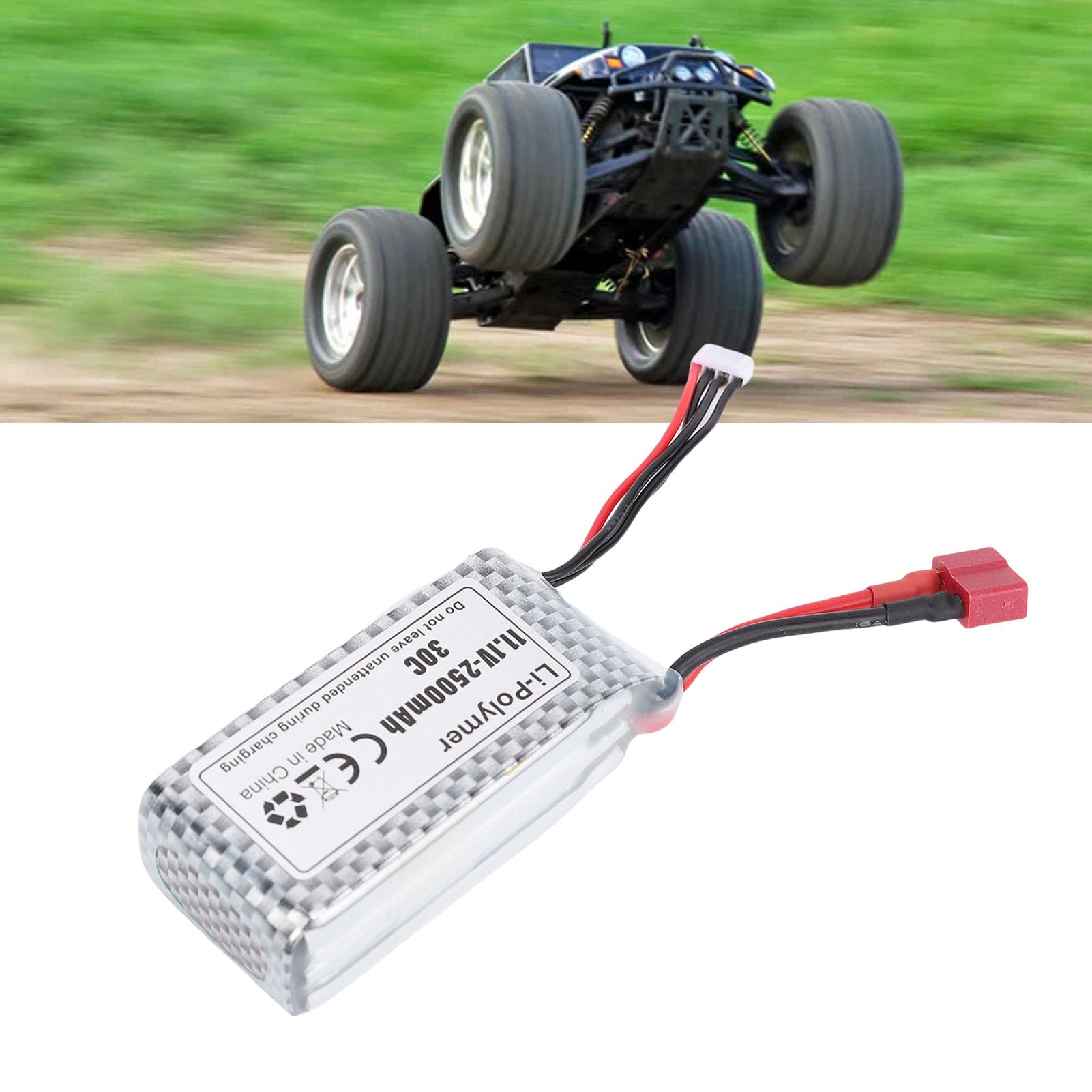 Generic Batterie de Bateau RC Rechargeable 2500MAh Haute Puissance 3S pour Bateaux Télécommandés Course Escalade Li-ION 11.1V pour Les Passionnés