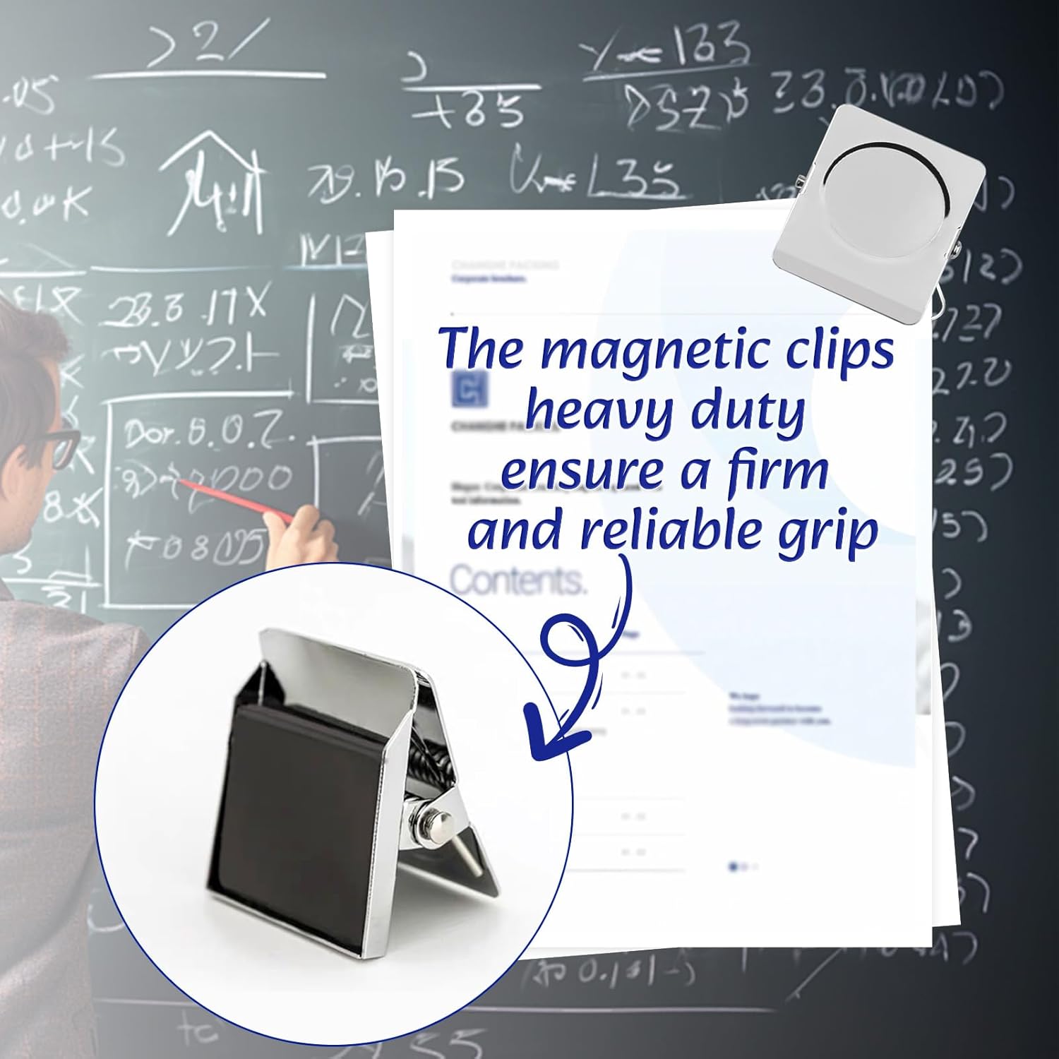 COLOGO 12 Pack Magnetic Clips Heavy Duty, 2.2 Inch Extra Large Magnets Clip, Strong Fridge Magnet Clips for Whiteboard, Refrigerator,Home Office Magnets