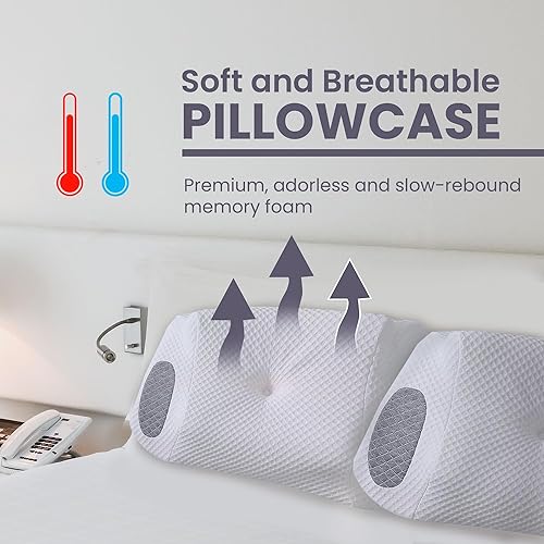 Miniatura 4 de IPEX Stores - Almohada cervical ajustable para aliviar el dolor de cuello y hombros con funda de almohada, almohada de espuma viscoelástica de