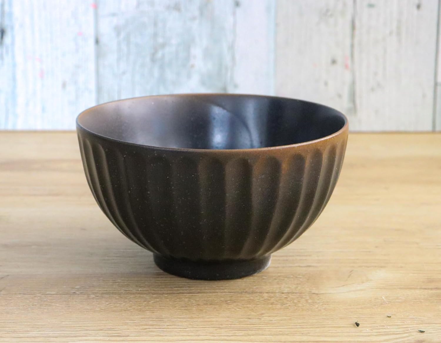 美濃焼 和風カフェシリーズ 菊柄 【茶碗】 黒吹き 10点組(サイズ:H6.8&times;W12&times;D12cm)