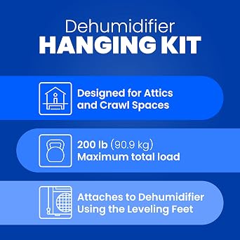 AprilAire 5822 Dehumidifier Hanging Kit for AprilAire Crawl Space, Basement, Whole-House Dehumidifier Models E070, E080, E100, E130, 1820, 1830, 1850, 1852, 1870, 1872