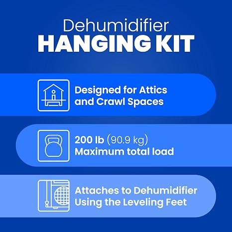 AprilAire 5822 Dehumidifier Hanging Kit for AprilAire Crawl Space, Basement, Whole-House Dehumidifier Models E070, E080, E100, E130, 1820, 1830, 1850, 1852, 1870, 1872