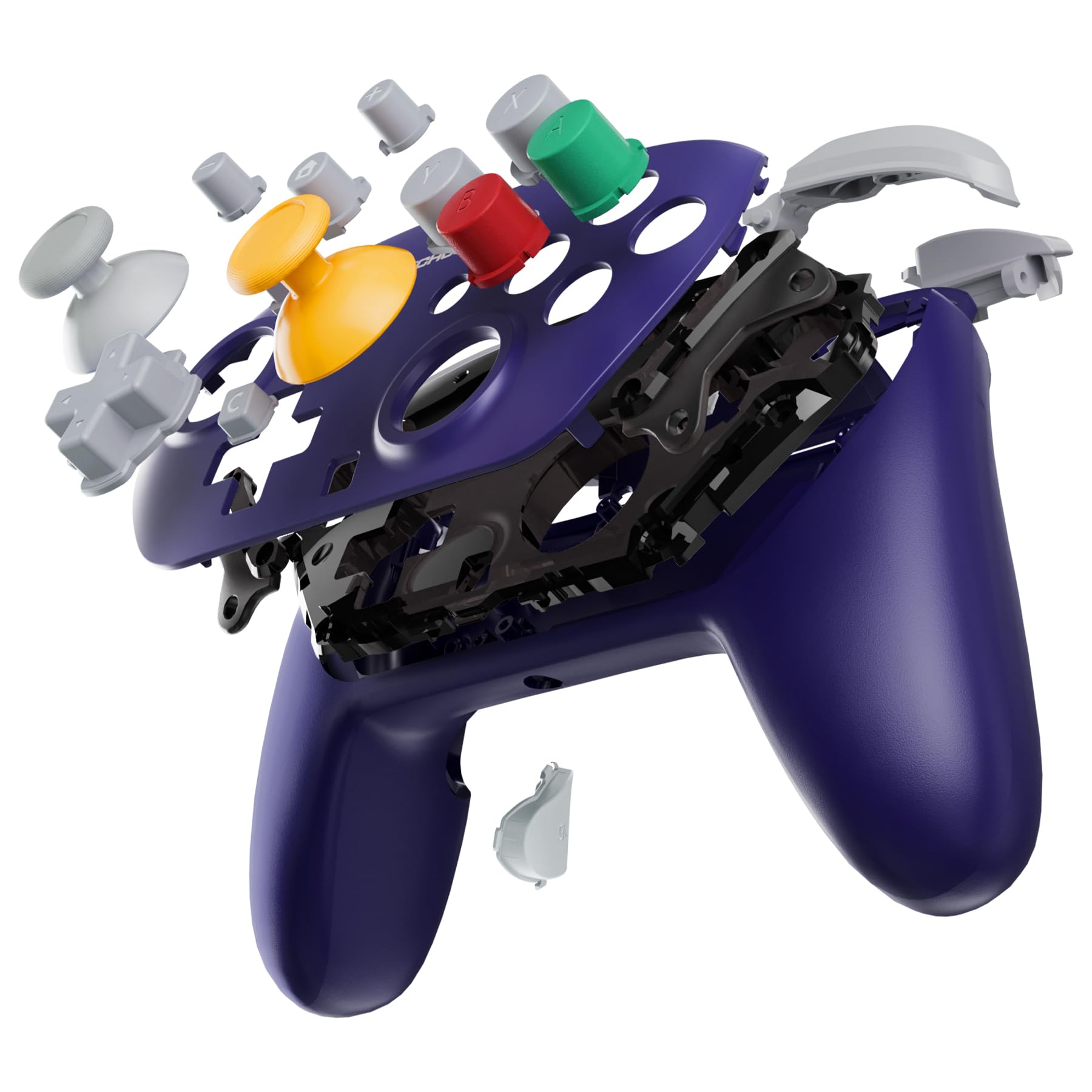eXtremeRate Coque pour Switch 2 Pro Manette,Coque Avant Arrière avec Joystick Analogique & Boutons de Remplacement pour Nintendo Switch 2 Pro Controller-Violet NGC Classique