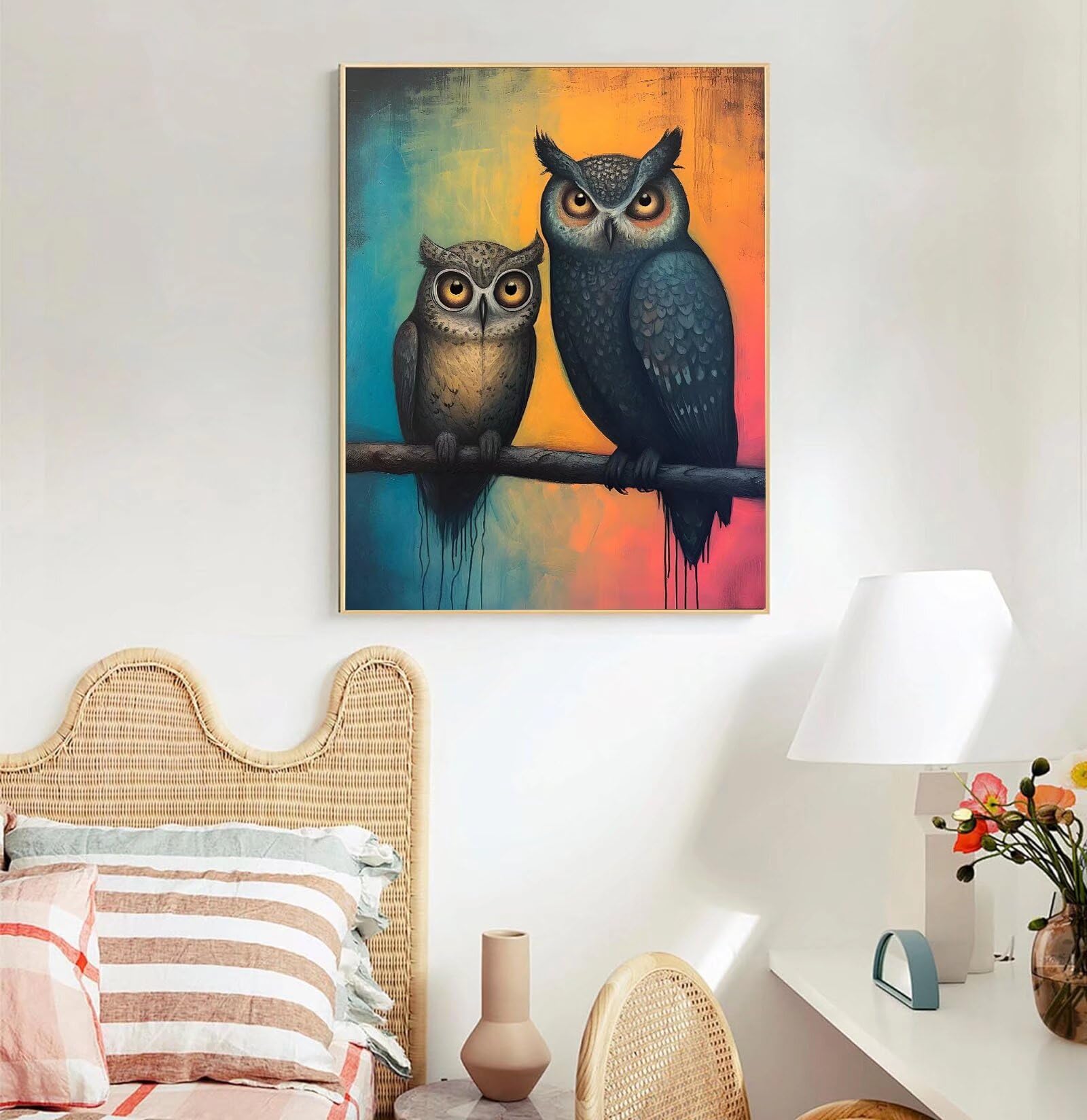Figured'Art Pintar por Numeros Adultos Búho De Harry Potter - Manualidades pintura acrilica Kit Cuadro DIY completo - 40x50cm sin bastidor