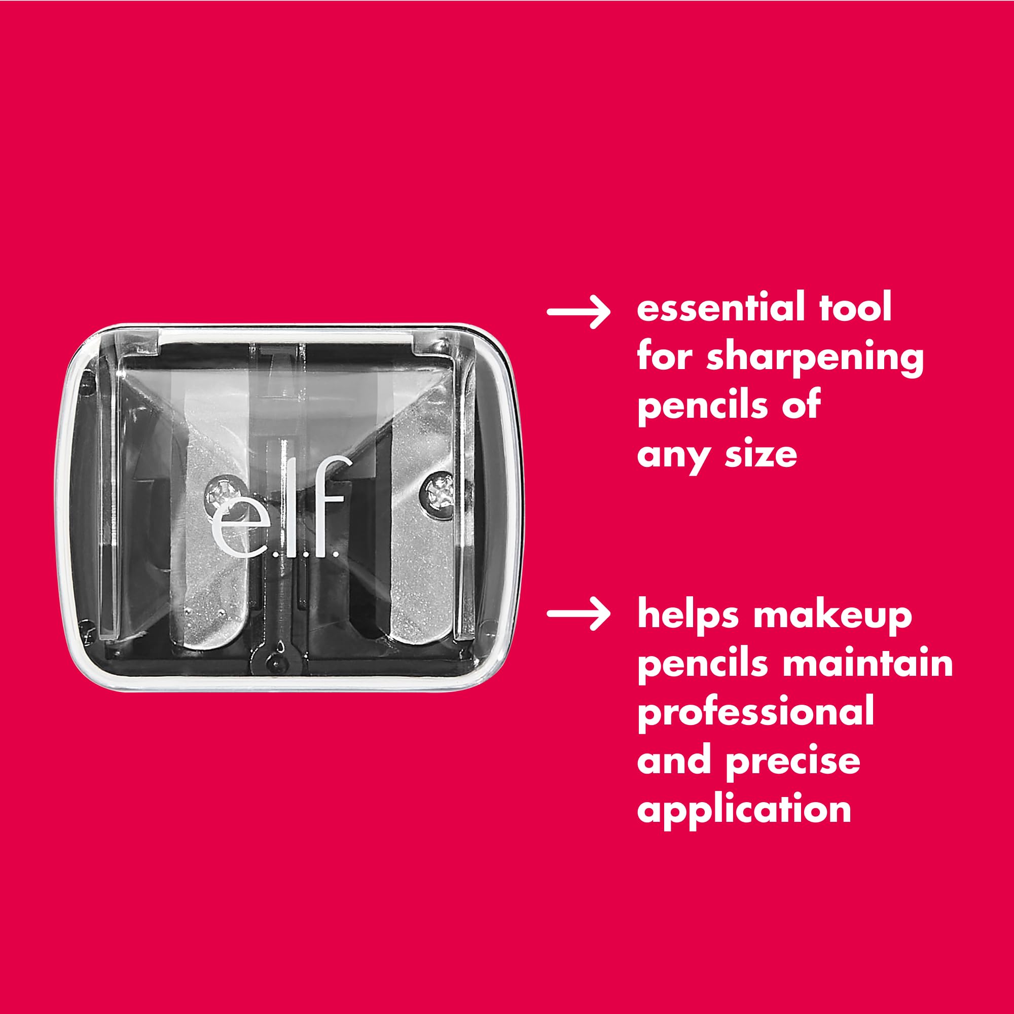 e.l.f., Dual-Pencil Sharpener, Convenient, Essential Tool, Sharpens, Easy To Clean, Travel-Friendly, Compact, Includes Bonus Small Sharpener - Image 5