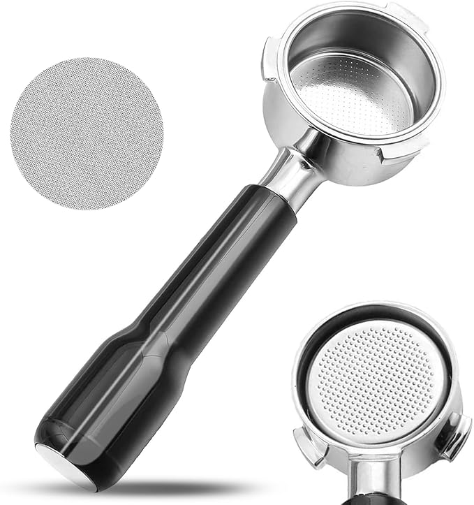 51mm Bottomless Portafilter with Puck Screen, 3 Ears Stainless Steel Head, Only Compatible with De'Longhi EC680, EC685, EC885, and SMEG ECF01, Includes 304 Stainless Steel Filter Basket