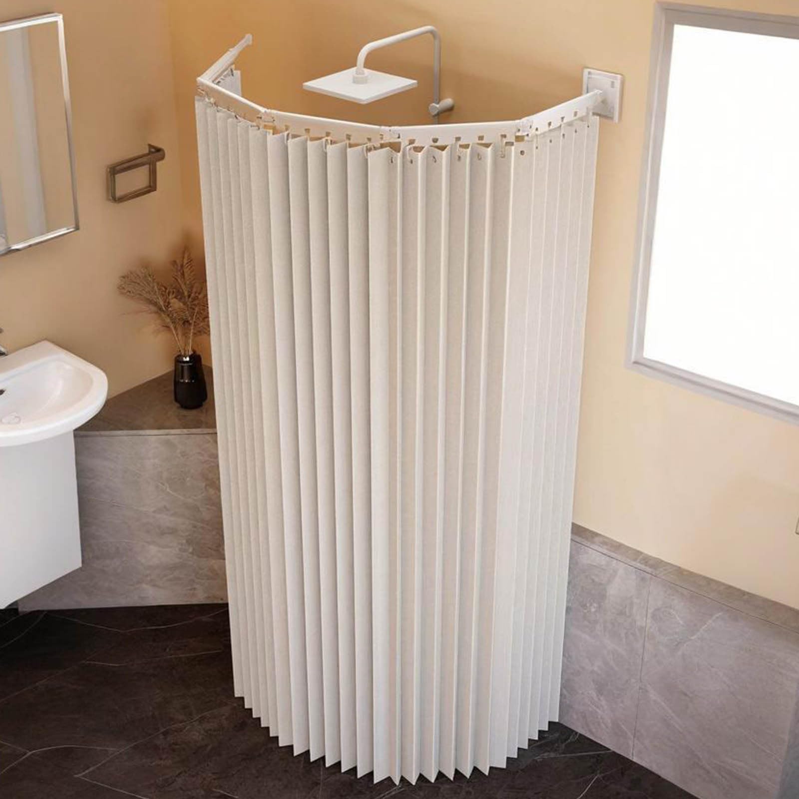 Barre de douche murale pliable aluminium rideau pliable vestiaire