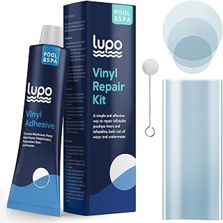 Lupo 60ml Vinyl Repair Kit for Hot Tubs, Inflatable Spas and Above Ground Swimming Pools & Inflatables (Repair Patches, Glue and Application Tool)