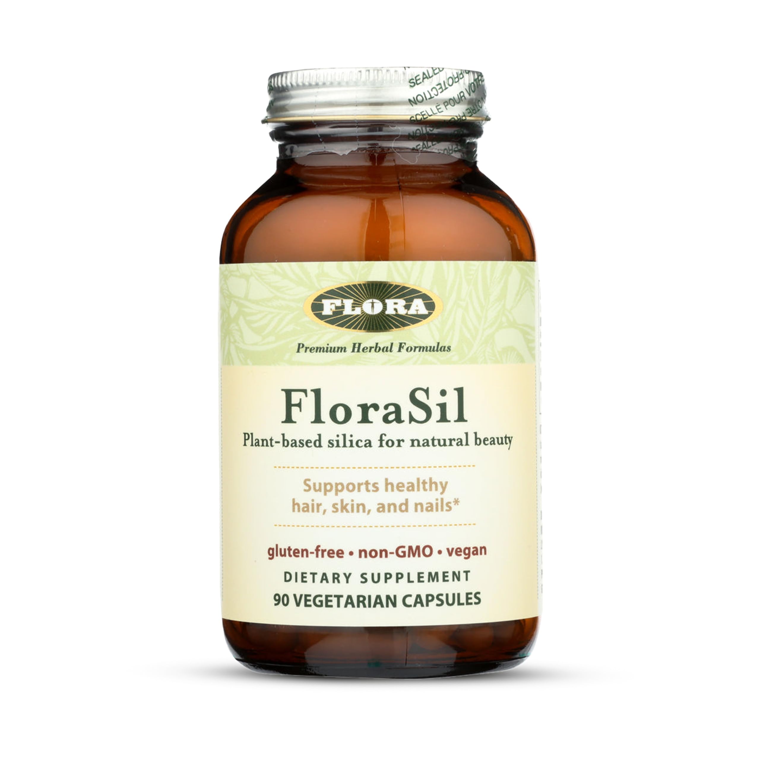 Flora FloraSil 90 Veg Capsules - Silica Supplement with Horsetail Extract for Healthy Hair, Skin, and Nails* - Supports Collagen Formation
