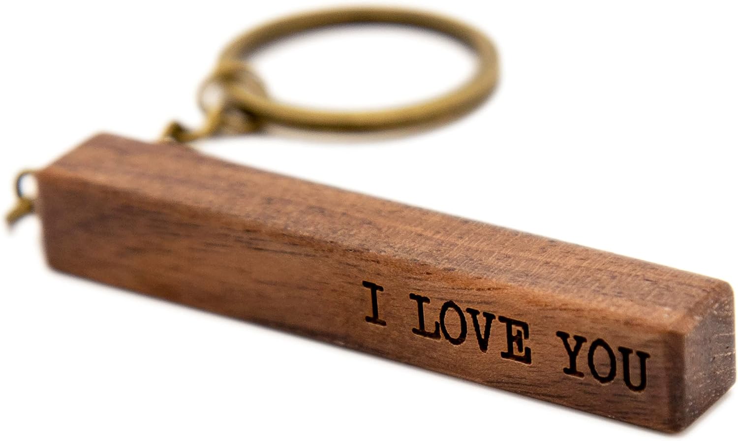 MUUJEE I Love You - Engraved Wood Bar Keychain - Key Chain for Car Home Work Keys, 5th Anniversary, Son Husband Boyfriend Birthday Gift, Father's Day Dad Gift Ideas - Image 2