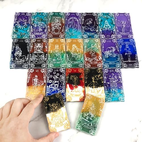 Miniatura 4 de Moldes de resina para cartas de tarot, 22 moldes de arcanos principales para tarjetas de bricolaje, llaveros, joyas