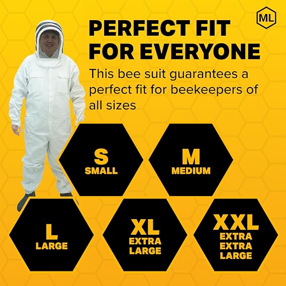 Mann Lake Economy Hooded Beekeeping Suit, Lightweight, Medium