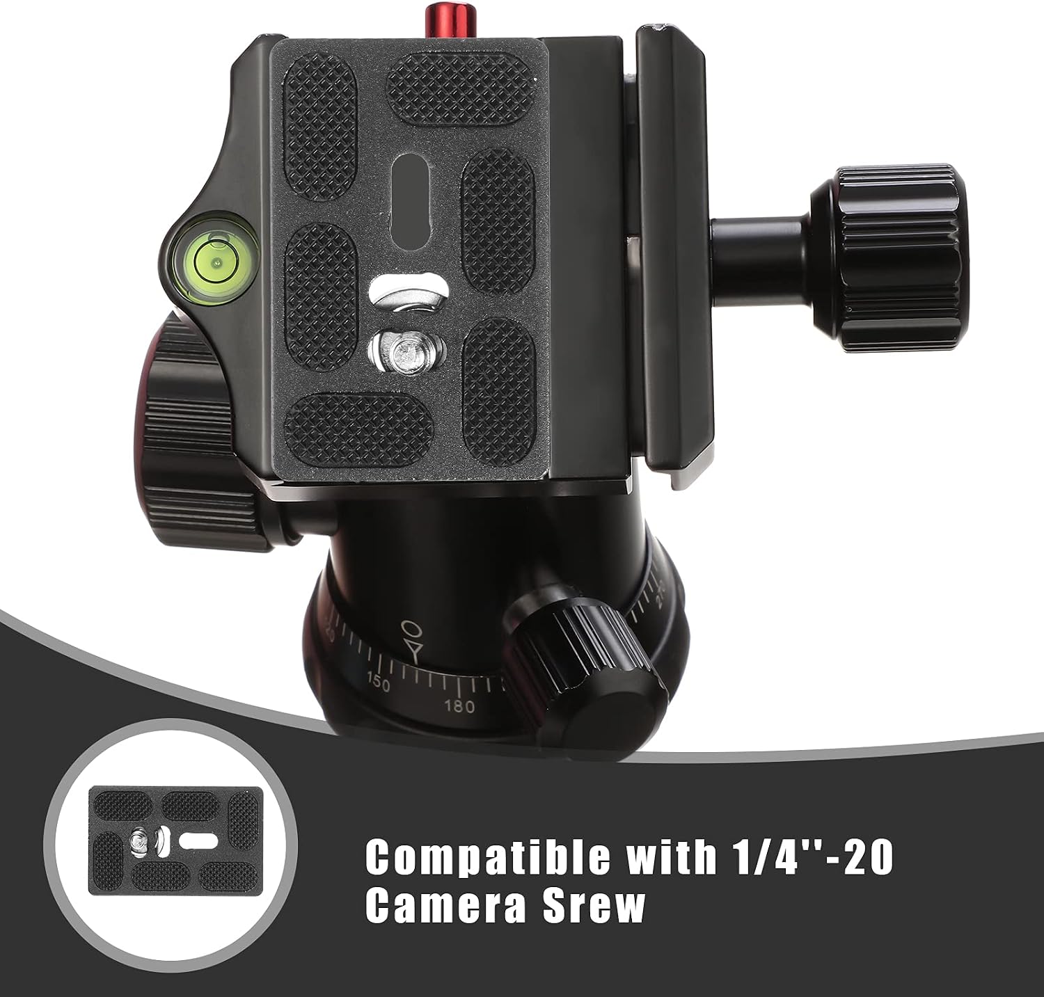 Frienda 2 Pieces Metal Quick Release Plate with 1/4''-20 Camera Screw Tripod Mount Plate Fits Standard for DSLR Camera Tripod Ball Head(Black,Pu60)