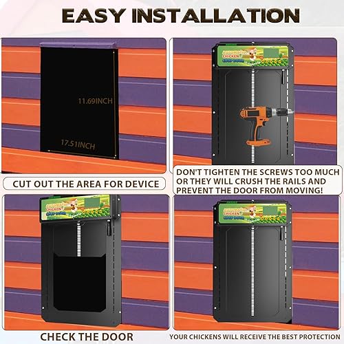 Miniatura 6 de Puerta de gallinero automática solar con control de aplicación de aluminio Wifi Abridor de puerta de gallinero con temporizador y sensor de luz