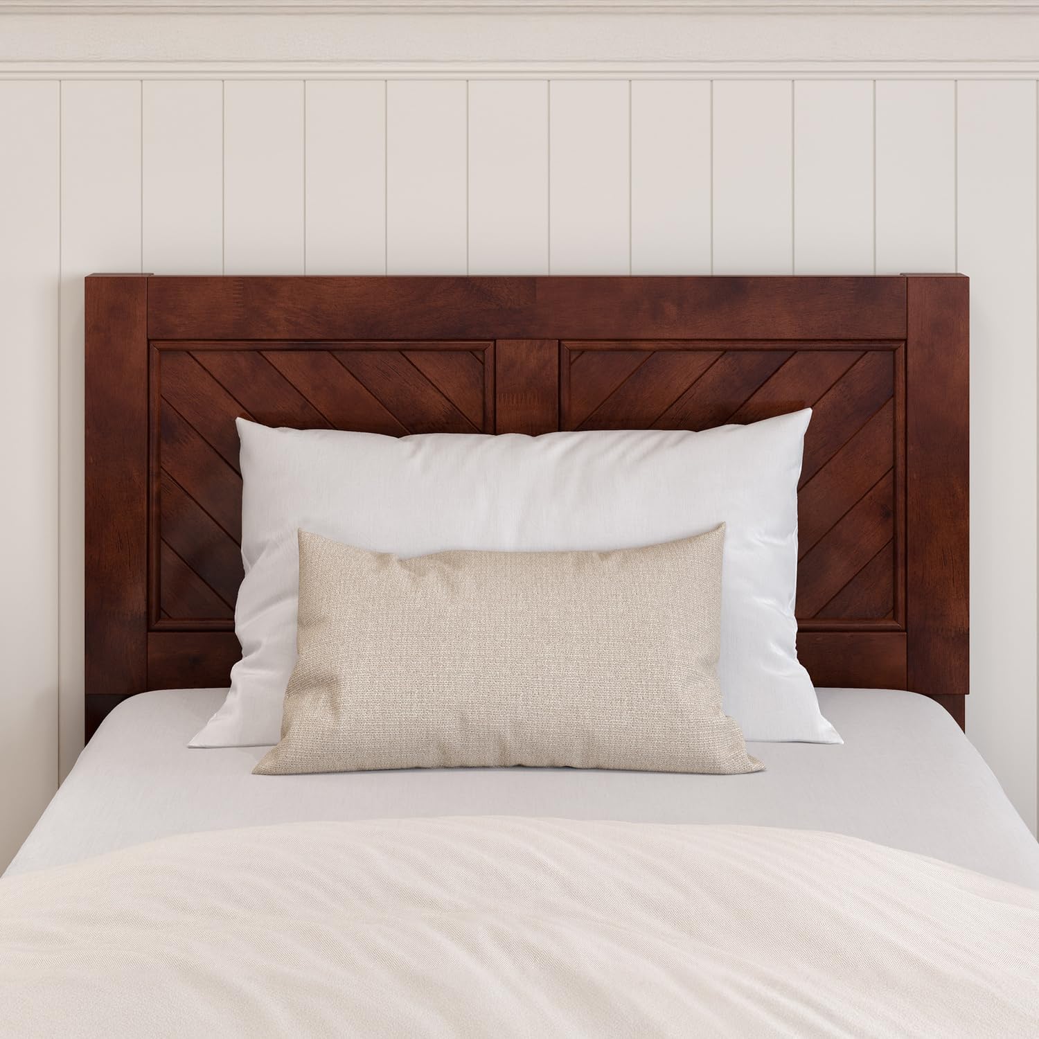 HomeStock Twin XL Platform Bed with Matching Footboard & Storage Drawers in Walnut