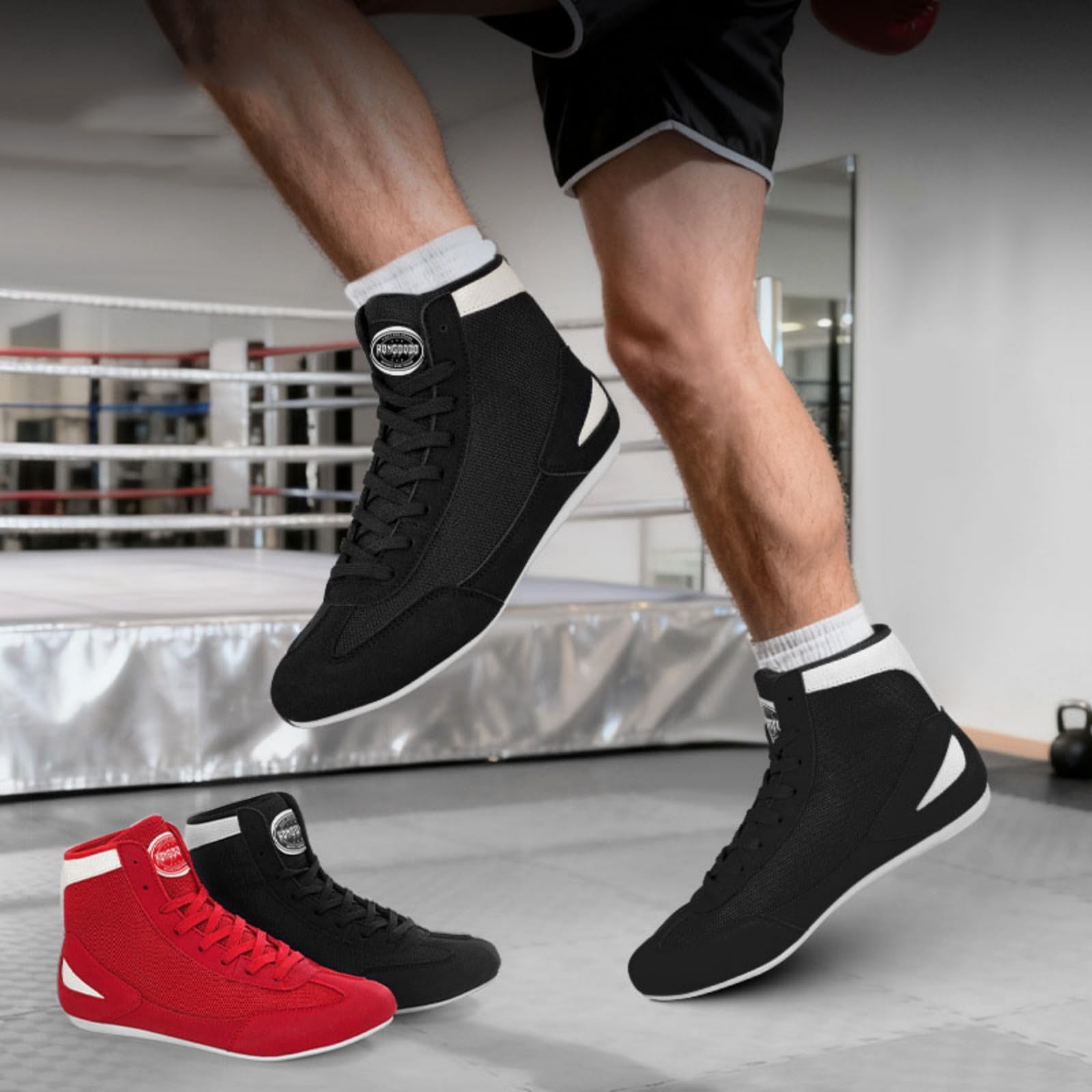 Hixingo Zapatos de Boxeo para Hombre Mujer 36-45, Zapatillas Boxeo Hombre Mujer Cons Uelas de Goma Antideslizantes Zapatillas Lucha Libre Ligero y Respirable