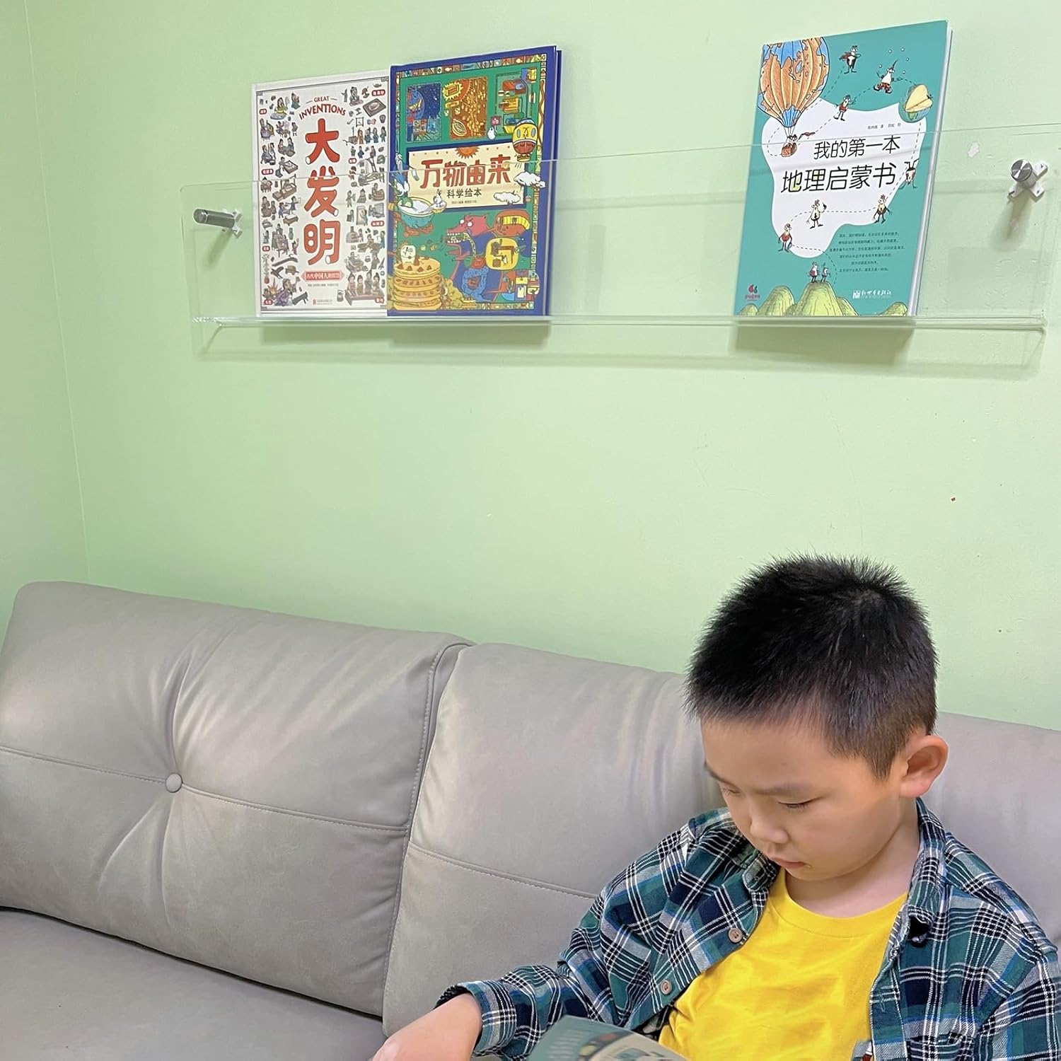 Brochure File Display Shelf Acrylic Magazine Display Shelf Pamphlets Storage Holder, Wall Mount Handouts Organizer for Office Reception Area Waiting Room, File Rack(Clear,50x16x5cm/19.6x6.3x2in)