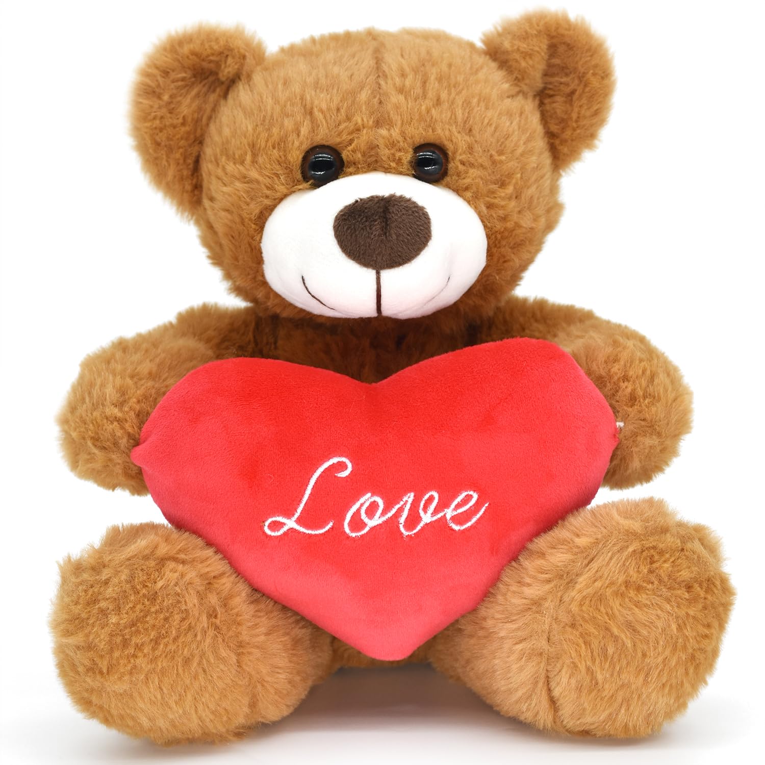 13'' Stuffed Bear Dolls with Red Heart Love, Soft Plush Teddy Bear Stuffed Animal Toys Valentine's Day Decor Gifts for Her Girlfriend Lover Mom Kids