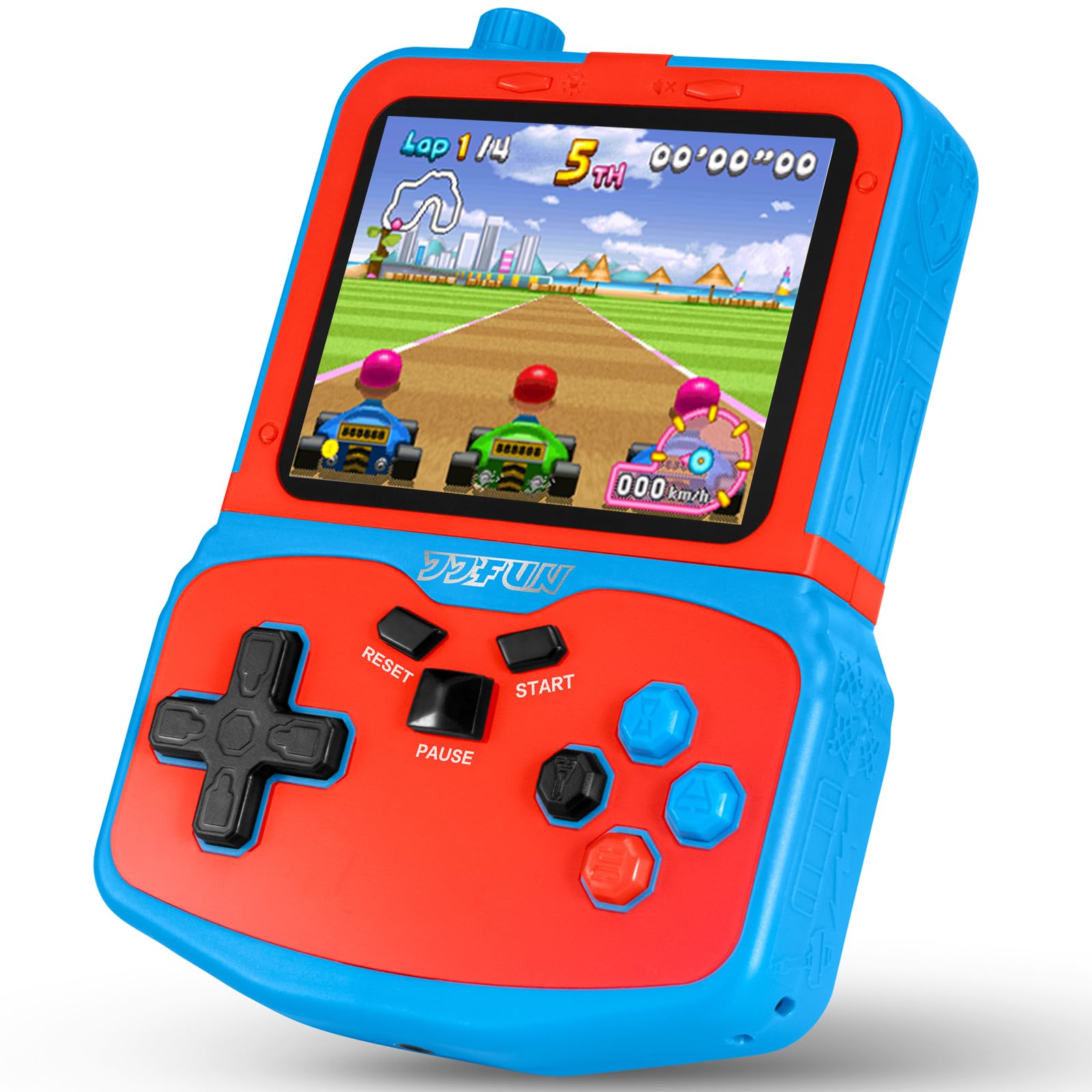 Portable Video Game Console for Kids, 220 Built-in Classic Retro Games, Handheld Plug & Play Player with 3.5'' IPS Screen, Rechargeable Travel Toy Birthday Gift for Boys & Girls- Blue