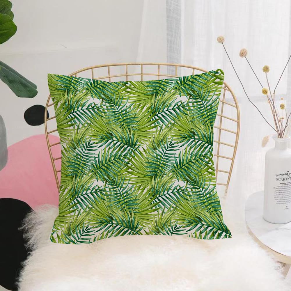 HYOSXW Cushion Cover,Throw Pillow Case Home Decorative for Living Room Bedroom Sofa Chair 16X16 Inch,Plant, watercolor, tropical palm leaves, colorful illustration, natural feeling,Pillowcase 40X40cm