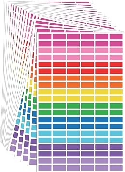 Vuzvuv 3000 Pieces Colored Label Sticker in 10 Colors,1 x 0.4 Inch Self-Adhesive Color Coding Labels for Inventory School Classrooms OfficesRainbow Series