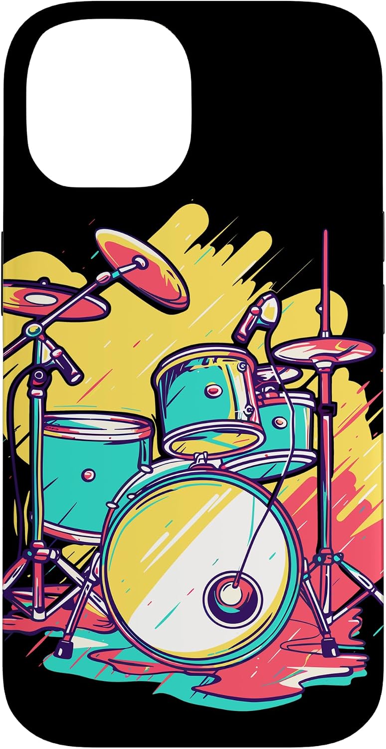 Drum Kit Comic Look Drummer Music Concert Case for iPhone 11 image 4