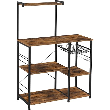 Scaffale Cucina TREETALK Backers - 4 Ripiani, Cestino, 12 Ganci, Piano Per Microonde - Foto 12