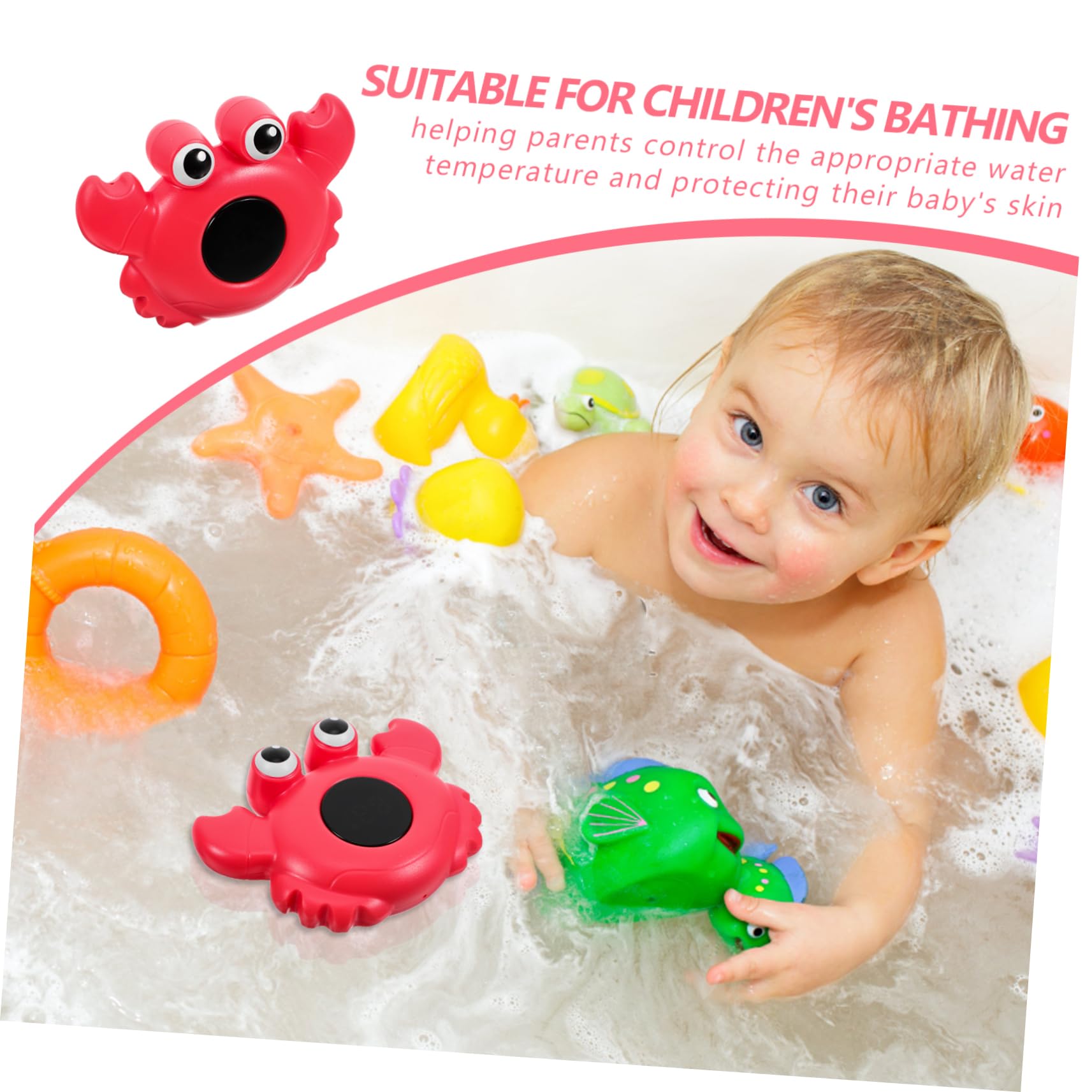 VICASKY 4piezas Digital Para Baño De Bebés Diseño De Animal De Agua Para Bañera Seguro y Resistente Para Nuevos Nacidos y Medidor De Temperatura Para Piscina y Baño Material De