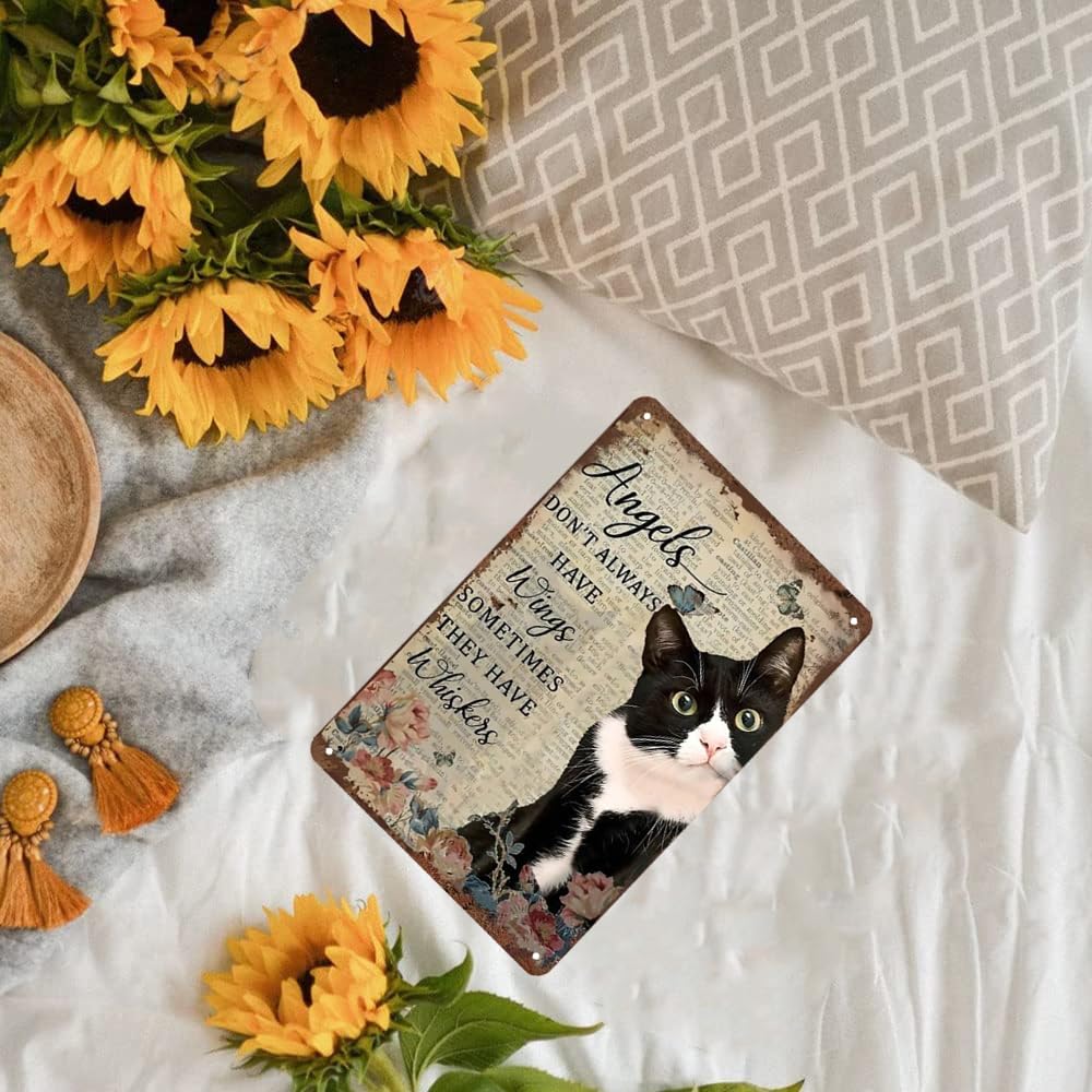 Metall-Blechschild Mit Katzen-Motiv – 20,3x30,5 Cm, Retro-Design, Wanddekoration
