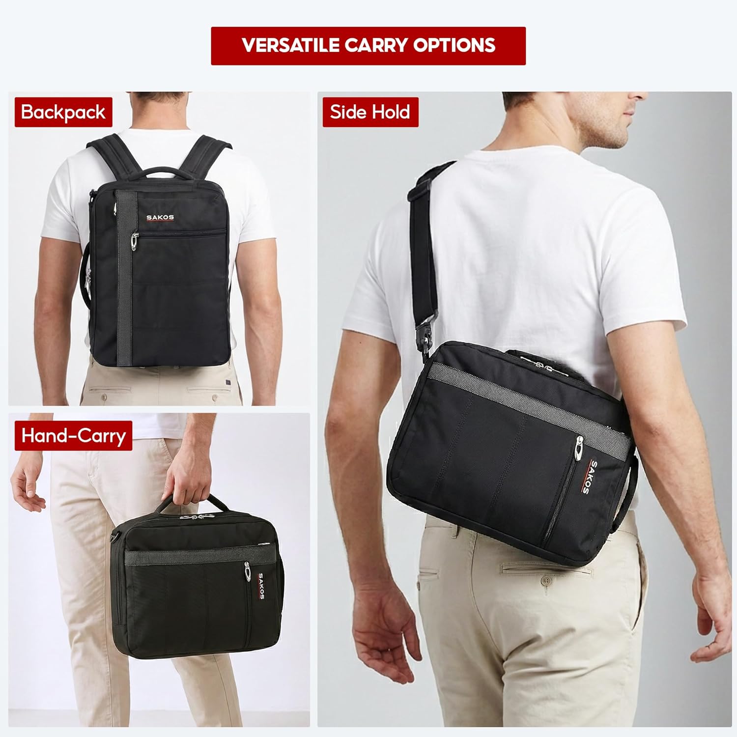 SAKOS FLASH 17 Laptop Case 15.6 Inch, 15.6 Laptop Case, Laptop Bag For Men, Computer Bag For Men, Water Resistant Messenger Bag Compatible With Macbook Pro 13/14/15", HP, Dell, Lenovo, Asus