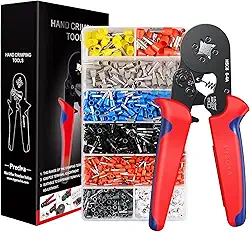 Alicate Crimpador Kit Prensa Terminais Com 1200 Terminais Tubulares Ilhós (0,25-10 mm²)