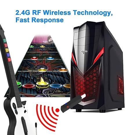 NBCP Gaming Experience Bundle: Wireless Guitar Hero for PC, PS3 & Multi-Platform Racing Wheel
