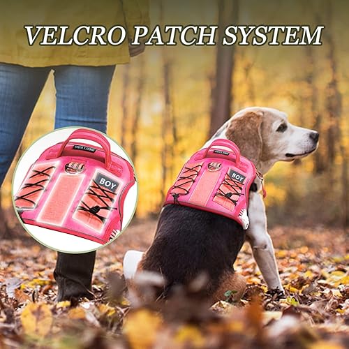 Miniatura 4 de DNALLRINO Arnés táctico para perros grandes, antitirones, arnés ajustable resistente con tarjeta de identificación, arnés reflectante para caminar