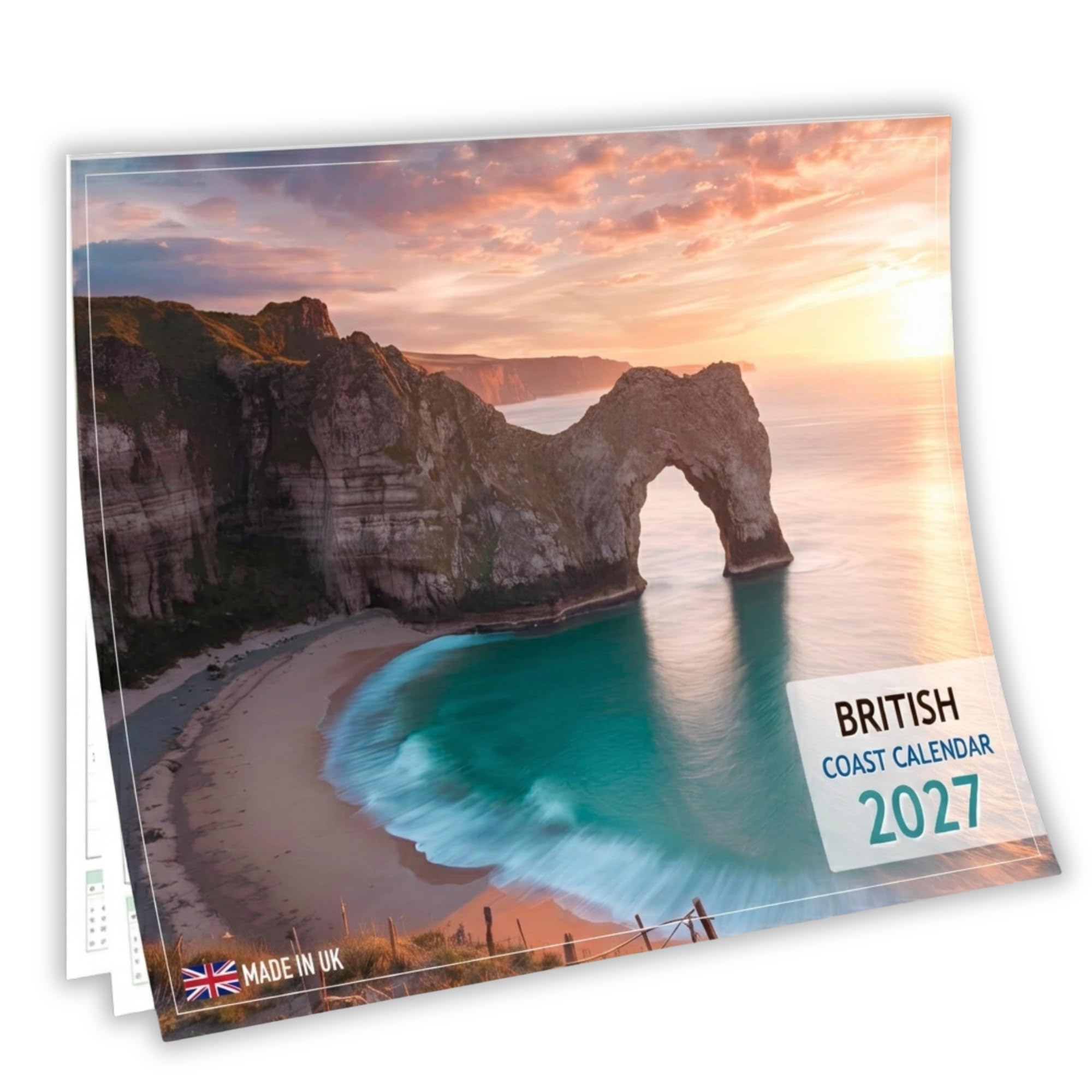 2027 British Coastlines Calendar - A4 Opens to A3 Wall Calendar - UK Coasts