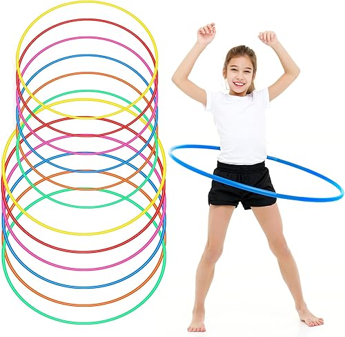 Kathfly Aros de ejercicio de plástico para niños y adultos, ejercicio de gimnasia, equipo de agilidad para perros, accesorios para juegos de fiesta