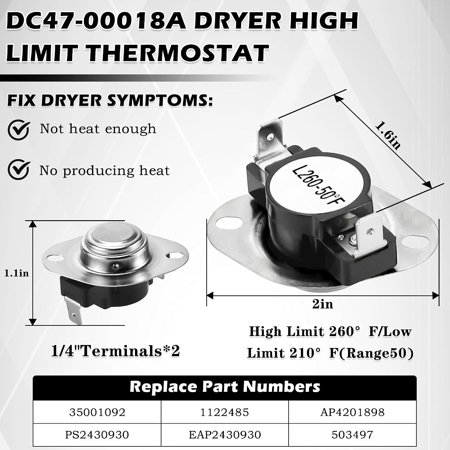 DV42H5000EW/A3 DV42H5200EP/A3 DVE50R5400V/A3 Heating Element for samsung Dryer Heating Element DC47-00019a AP4201899 Heating Element for DV40J3000EW/A2 DV45H7000EW/A2 DV210AEW/XAA,by Cobectal