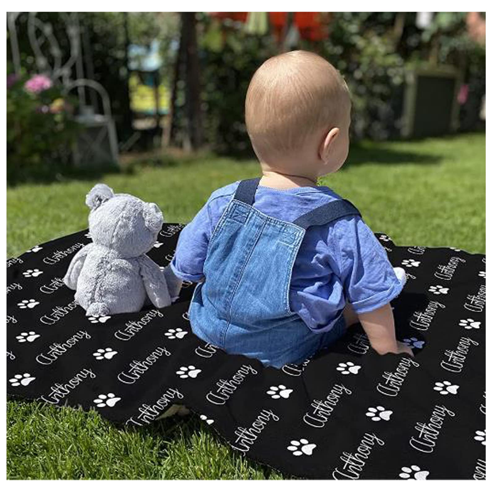 gorm Mantas para Bebes,Manta De Bebe Personalizado con Su Nombre,Manta Personalizada Regalo Personalizado Bebe,Navidad, Acción De Gracias, Bebé Recién Nacido (150x200cm)