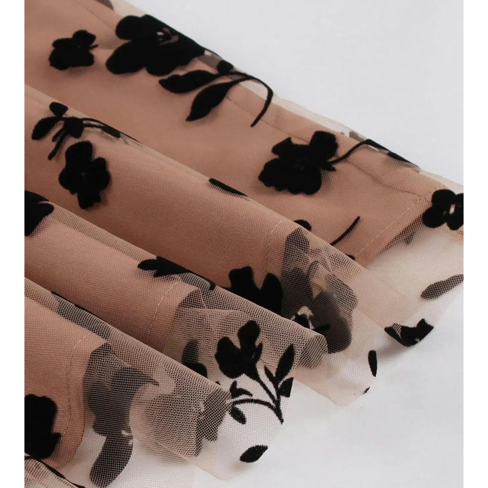 Gonna Lunga Donna Gonna Elastica A-Line Layered Tulle Piegheggiato Abito Lungo Modello Floreale Midi Gonne Vita Alta