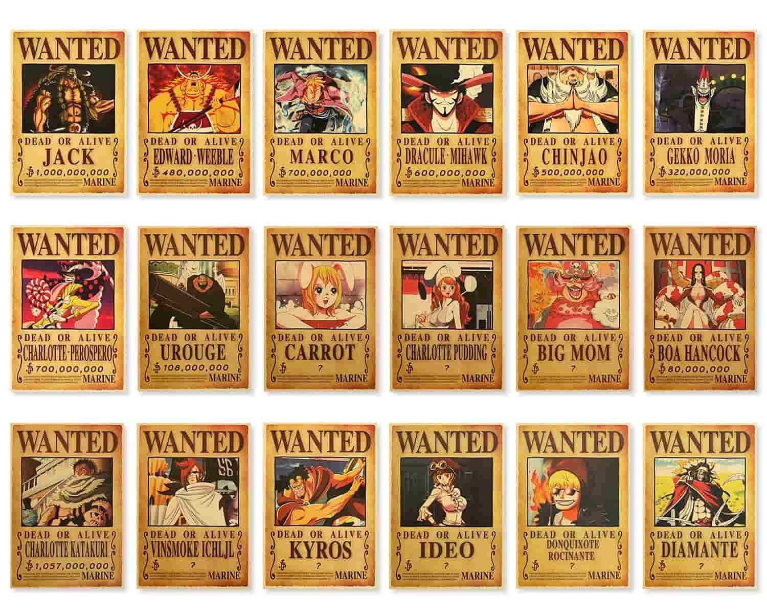 CosplayStudio One Piece Wanted Poster Set I 66 Pieces I A3 Format