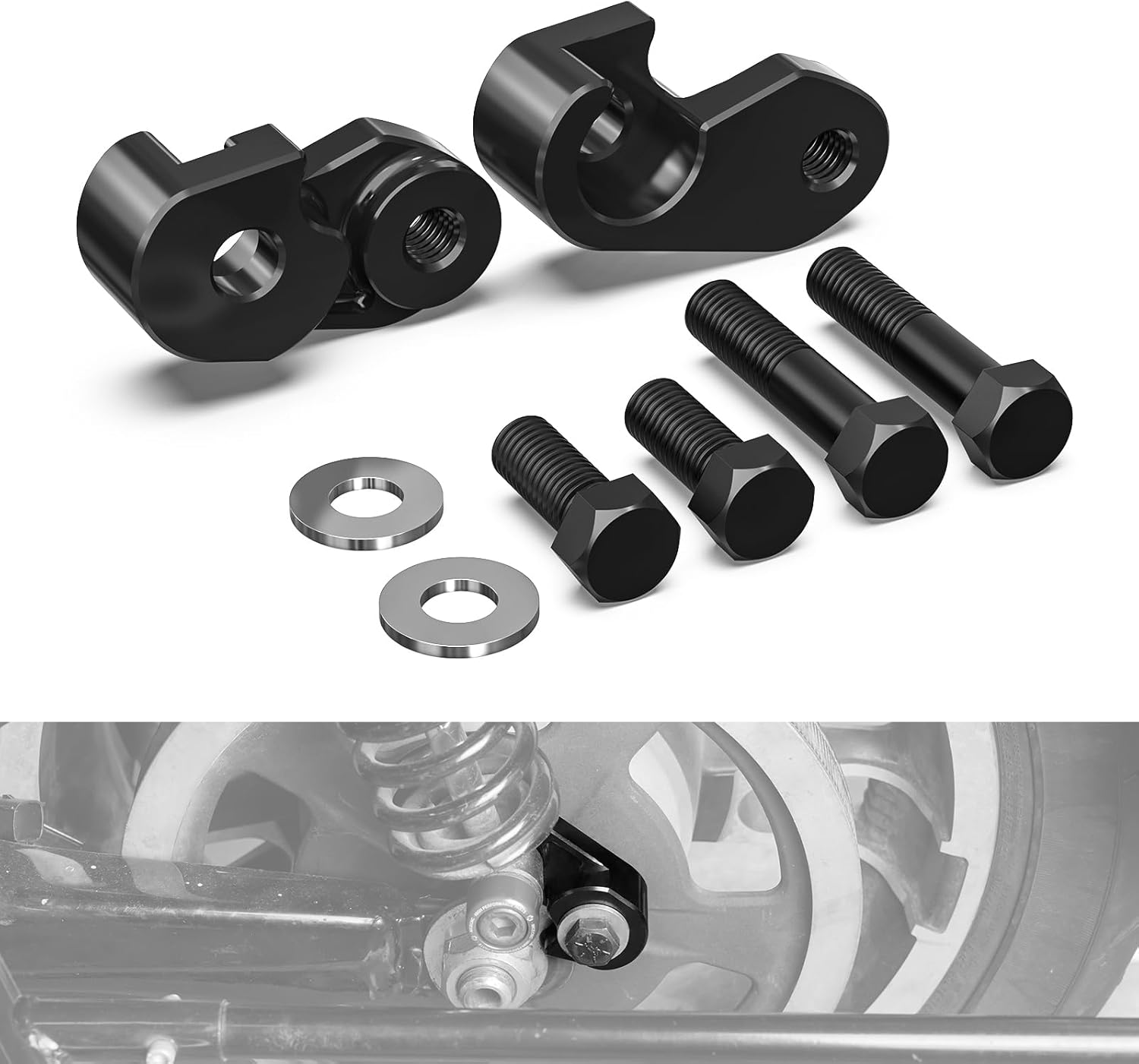 NICECNC Black Rear Suspension Riser 1" Shock Lift Bracket Lift Blocks Compatible with Harley Electra Glide Police FLHTP 2017-2024, Replacement for 47549-09A, See Fitment