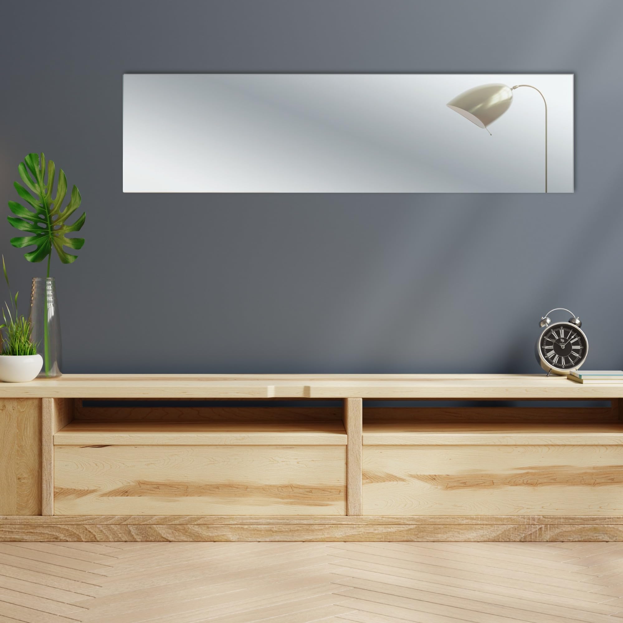 Lupia - Specchio da Parete Rettangolare, Sottile a Filo Lucido, Vetro Cristallo, specchiera Versatile Design Adatto per Camera da Letto, Soggiorno, Ingresso, Bagno e Ufficio 38x160 cm